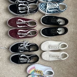 Lot of 7 pairs of Women’s Vans all size 9